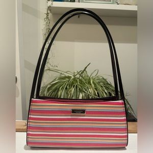 Kate Spade handbag, with matching wallet, pink striped